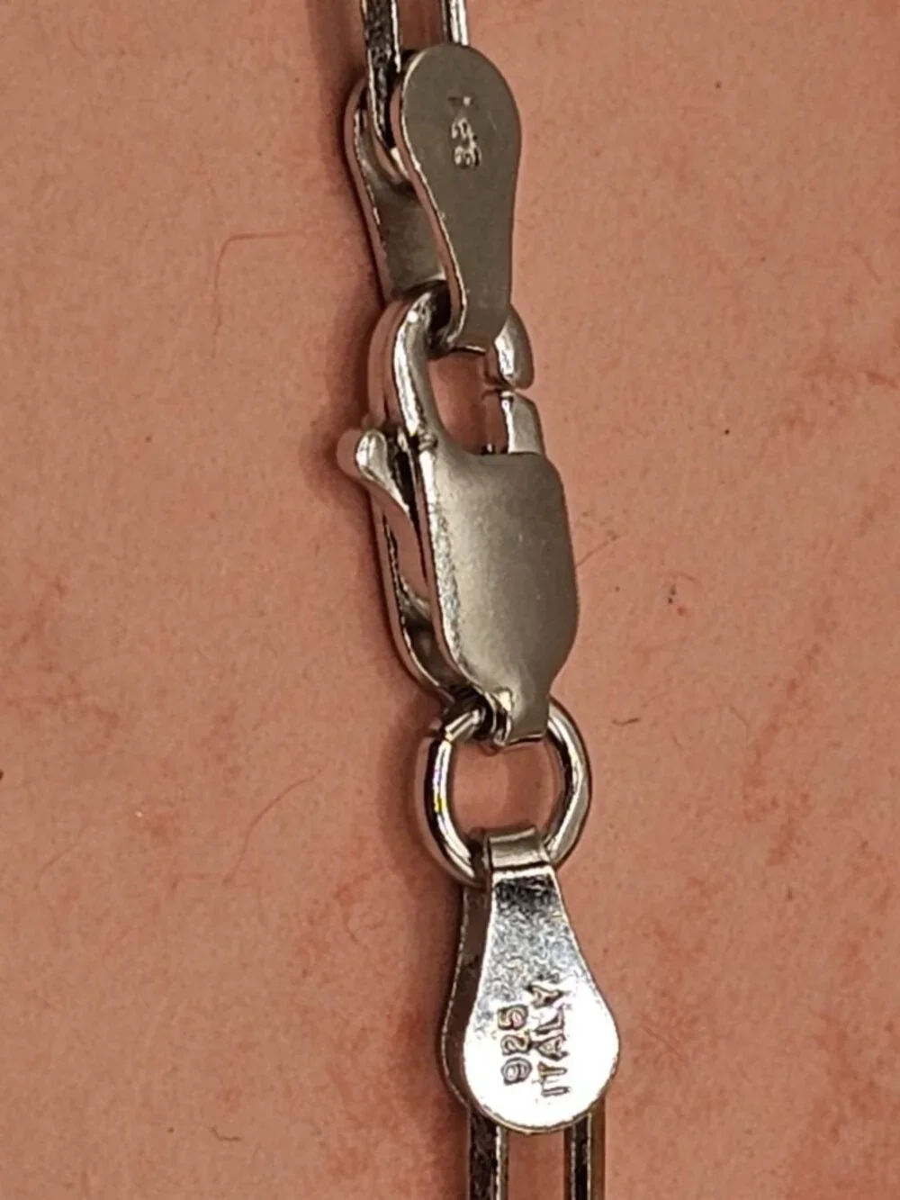 Sterling Silver 925 Rhodium Plated Paperclip Bracelet 2.8mm 8 inches